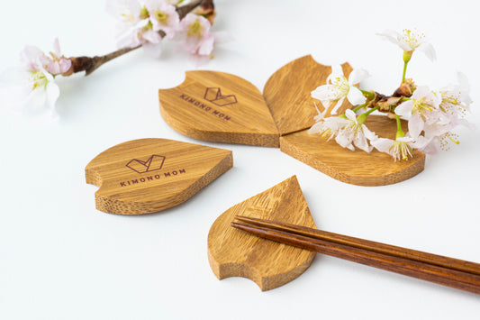 Bamboo Chopstick Rest (5pcs) : Cherry Blossom