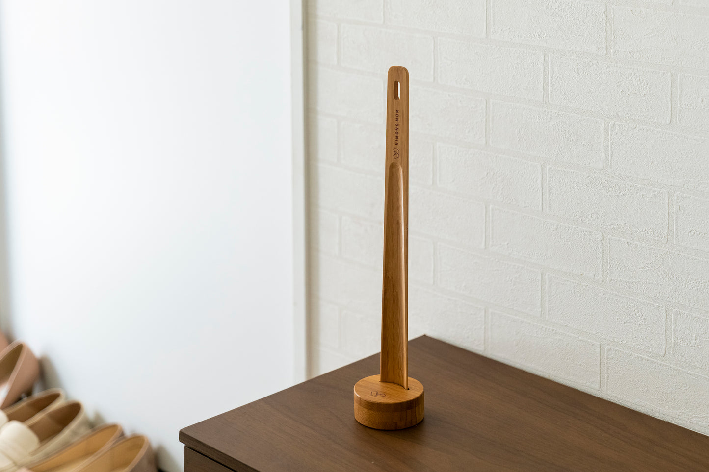 Bamboo Shoehorn and Stand
