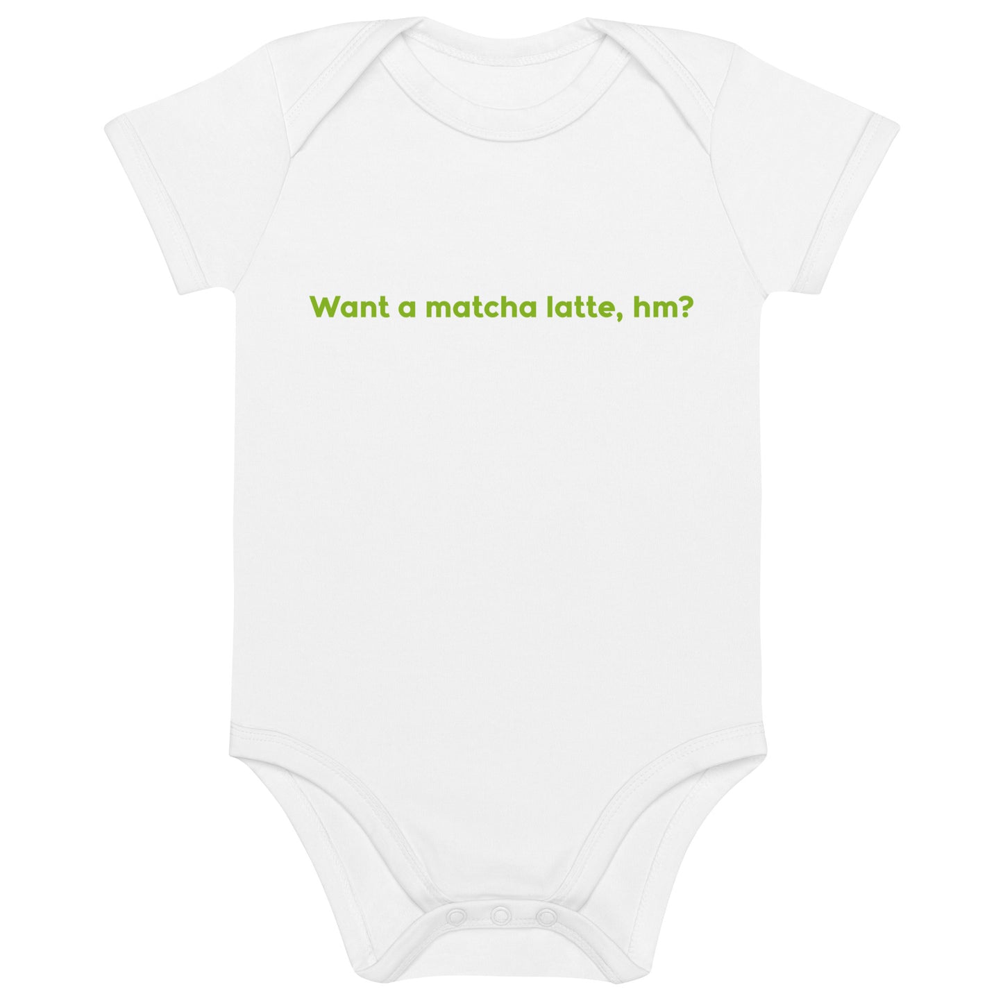 Organic cotton baby bodysuit | matcha latte, hm? G